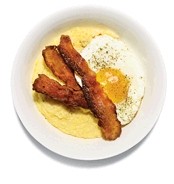 Bacon with polenta