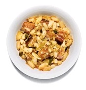 Bacon with sage and beans