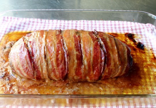 Bacon-wrapped Buffalo meatloaf