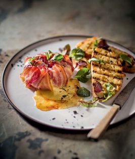 Bacon-wrapped Camembert