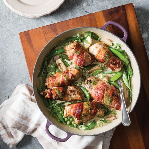 Bacon-wrapped chicken