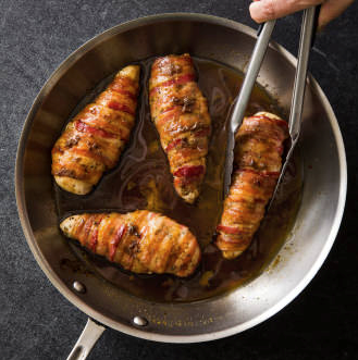 Bacon-wrapped chicken breasts