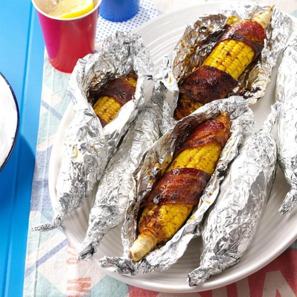 Bacon-wrapped corn