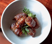 Bacon-wrapped dates with Parmesan