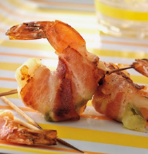 Bacon-wrapped jalapeño shrimp poppers