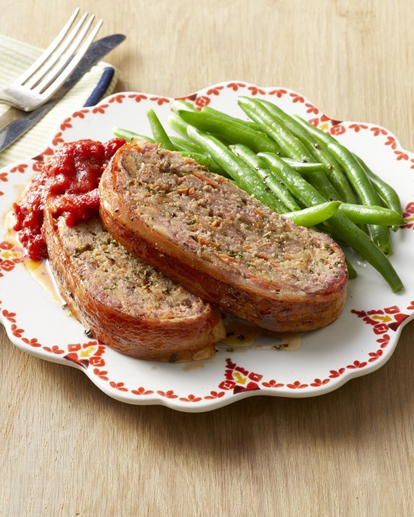 Bacon-wrapped meatloaf