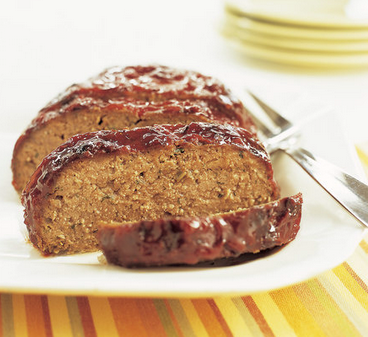 Bacon-wrapped meatloaf with brown sugar-ketchup glaze