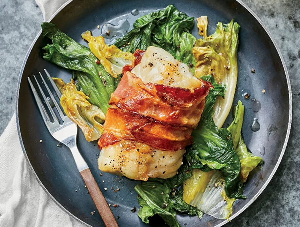 Bacon-wrapped monkfish