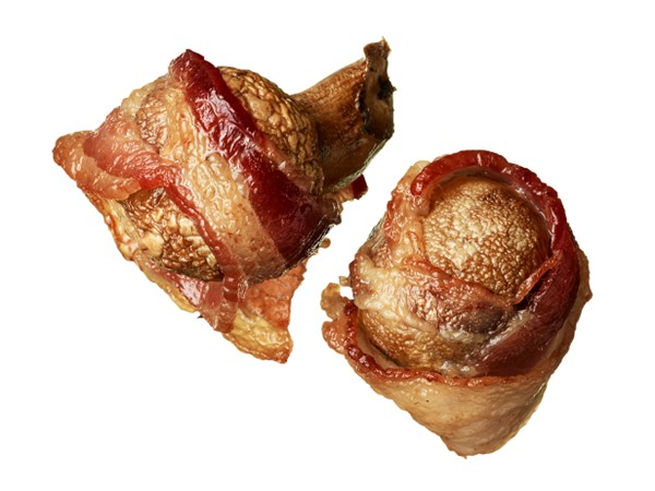 Bacon-wrapped mushrooms