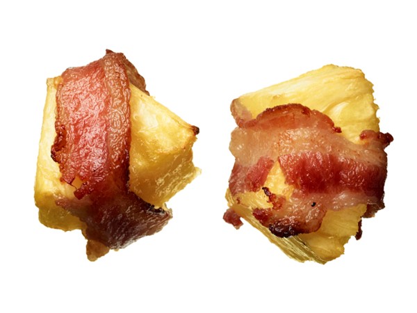Bacon-wrapped pineapple