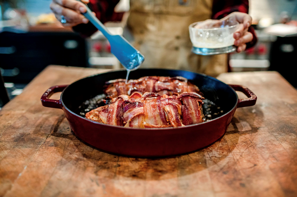 Bacon-wrapped pork tenderloin