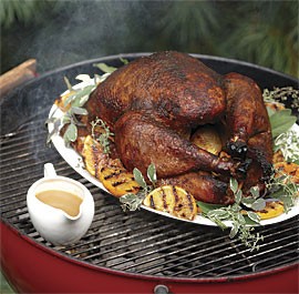Bacon-wrapped smoked turkey