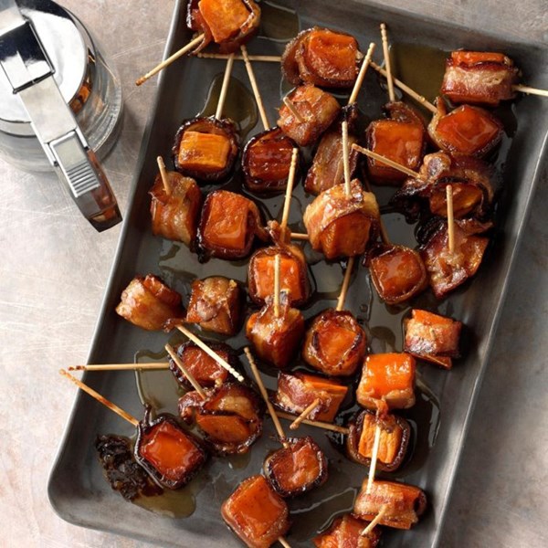 Bacon-wrapped sweet potato bites