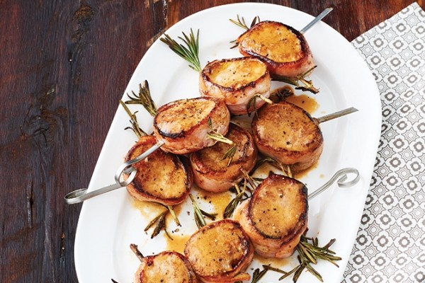 Bacon-wrapped tenderloin kabobs
