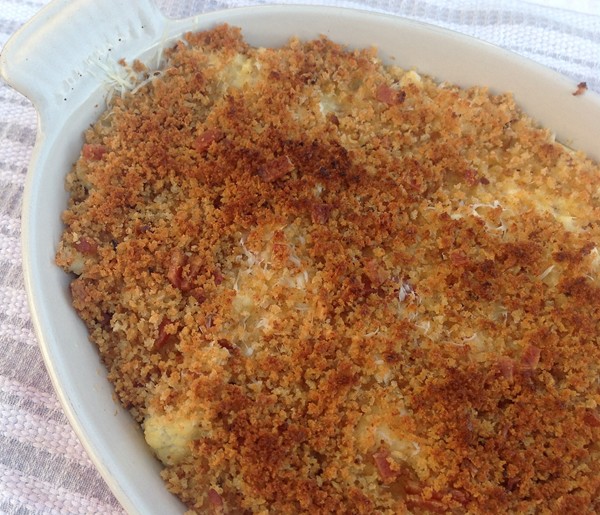 Bacon-y cauliflower gratin