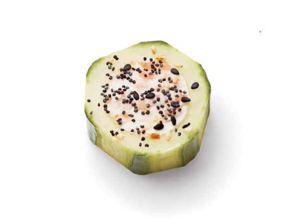 Bagel and lox stuffed cucumbers 