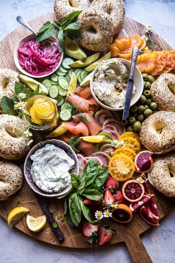 Bagel and smoked salmon bar