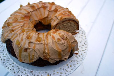 Bailey's chocolate luxe Christmas bundt with Bailey's buttercream, ginger and toffee icing