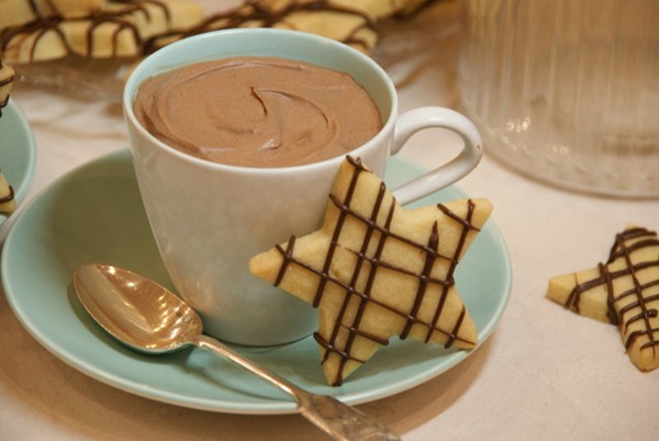 Bailey's chocolate mousse and shortbread stars
