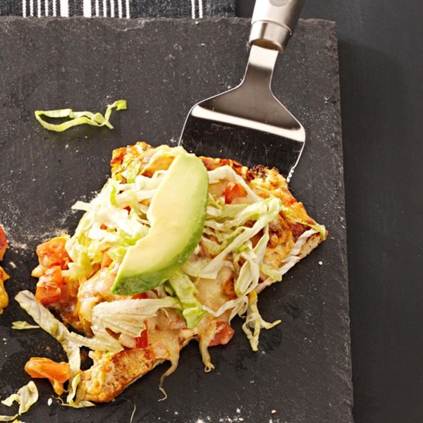 Baja chicken taco pizza