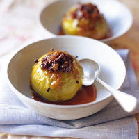 Baked apples with butterscotch sauce