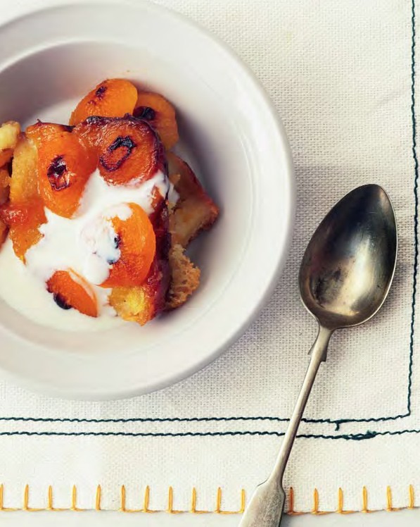 Baked apricot brioche