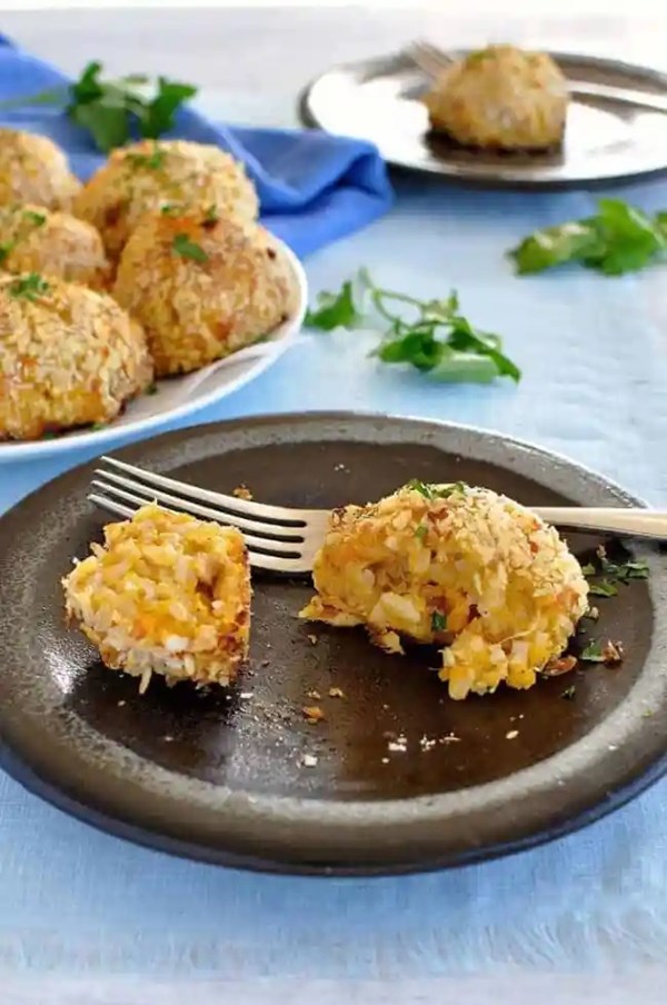 Baked arancini balls