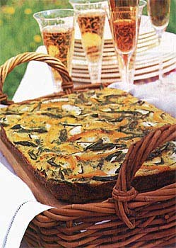 Baked asparagus and yellow pepper frittata