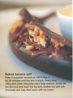 Baked banana split