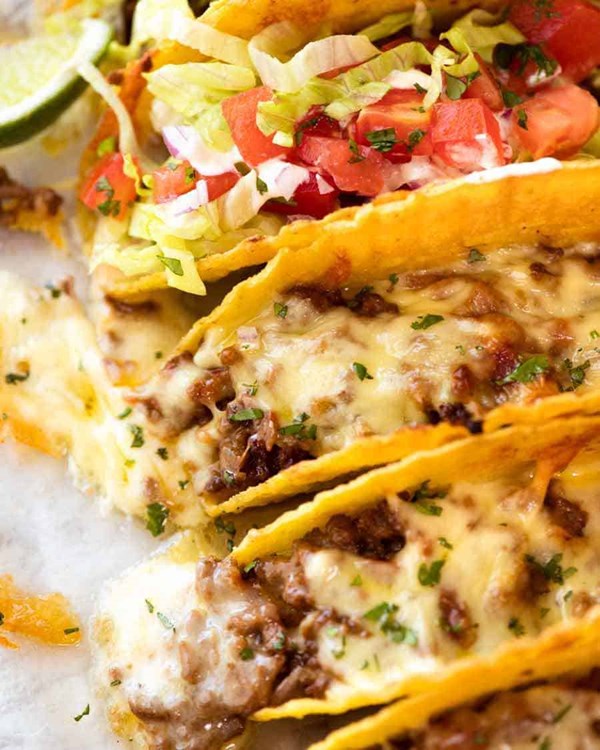 Baked beef tacos