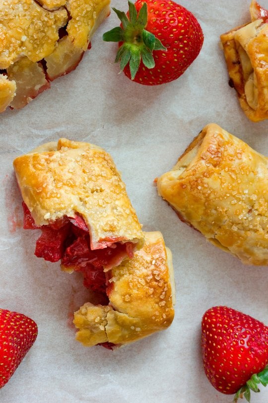 Baked berry breakfast pastries with whipped crème fraîche
