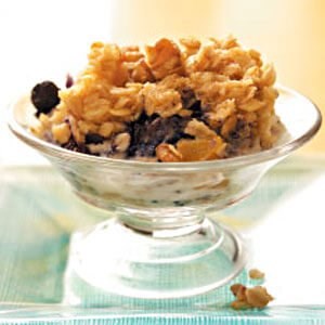 Baked blueberry & peach oatmeal