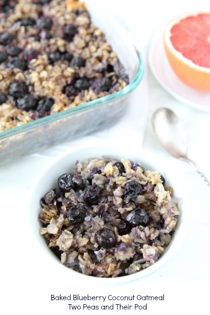 Baked blueberry coconut oatmeal