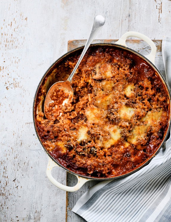 Baked Bolognese risotto