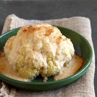 Baked breaded cauliflower