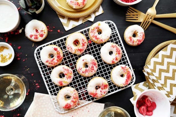 Baked brown butter Champagne doughnuts