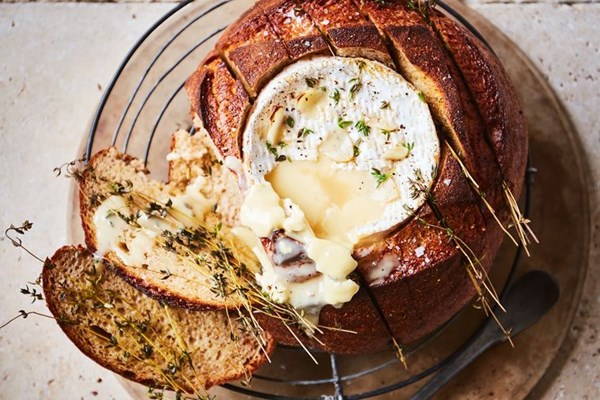 Baked Camembert in sourdough