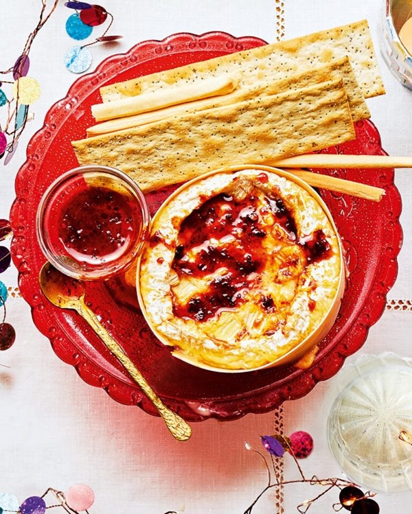 Baked Camembert with harissa honey