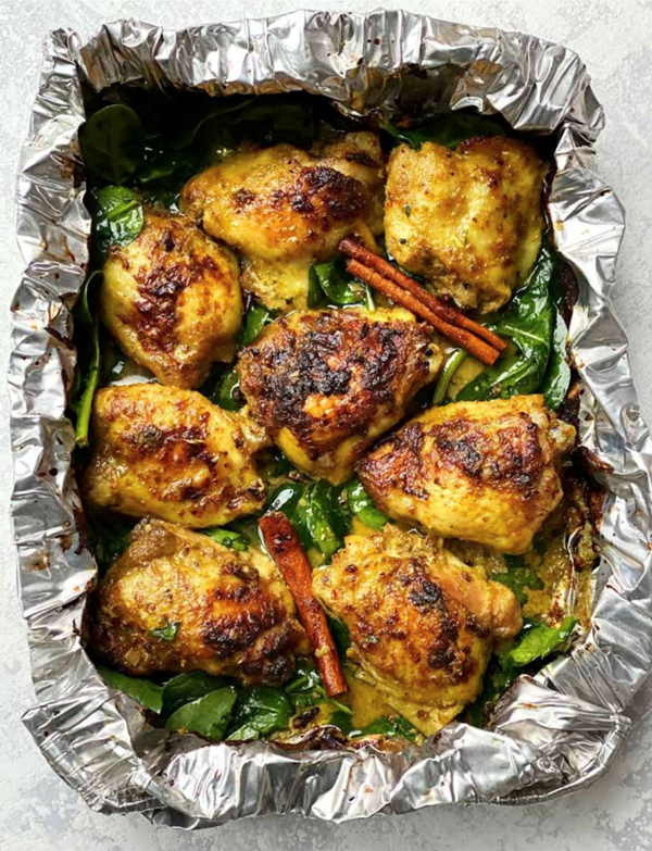 Baked cardamom chicken curry