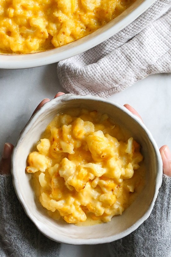Baked cauliflower "mac" and cheese