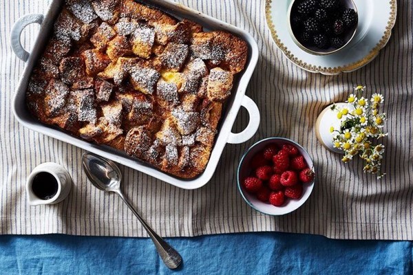 Baked challah French toast