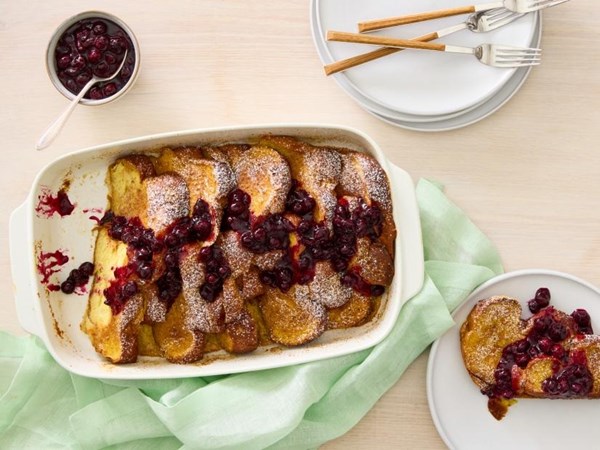 Baked challah French toast 