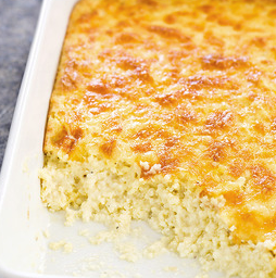 Baked cheese grits with pepper Jack and bell pepper