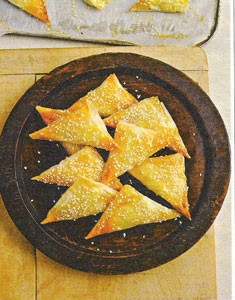 Baked cheese triangles