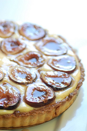 Baked cheesecake & fig tart