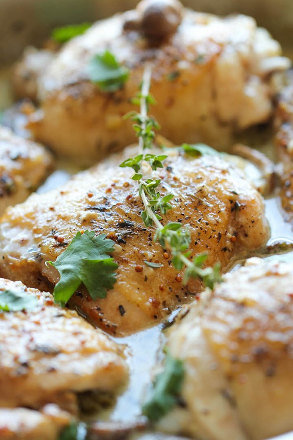 Baked chicken and mushroom skillet