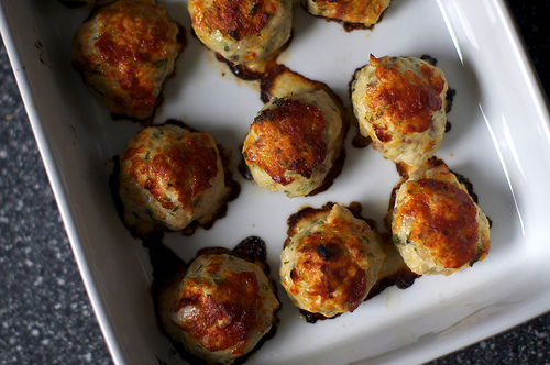 Baked chicken meatballs