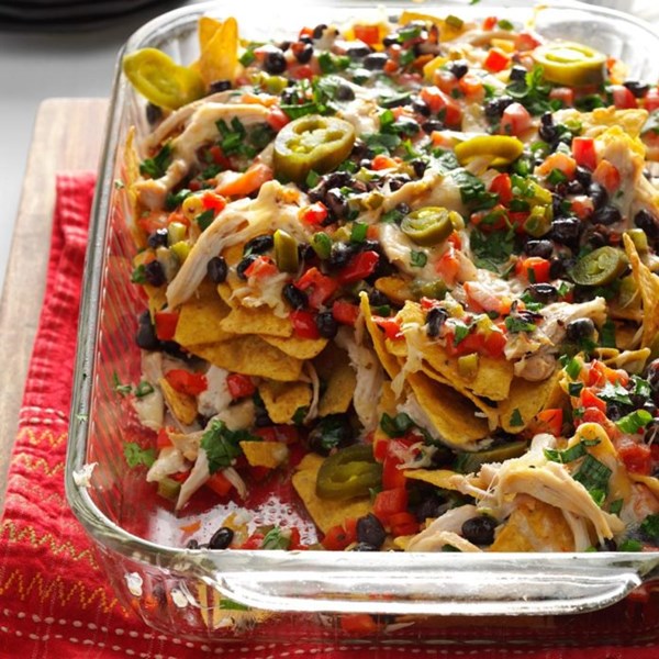 Baked chicken nachos