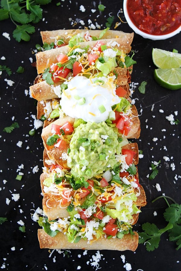 Baked chicken taquitos