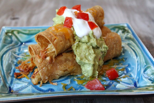 Baked chicken taquitos
